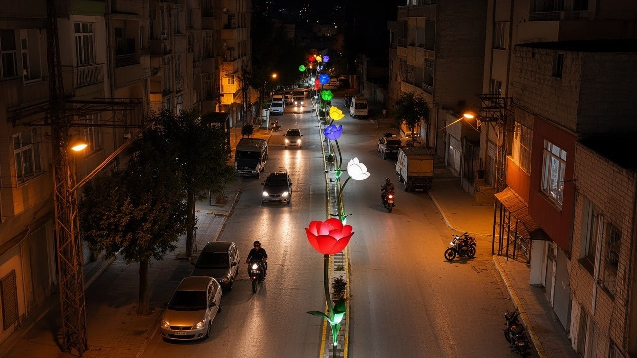 KİLİS’TE DEREBOYU CADDESİ YENİ AYDINLATMALARIYLA IŞIL IŞIL OLDU