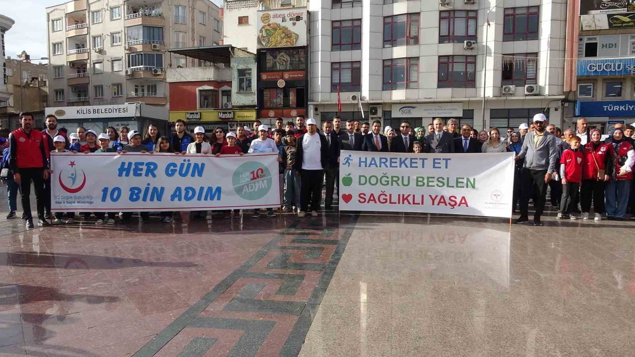 KİLİS’TE SAĞLIKLI YAŞAM İÇİN FARKINDALIK YÜRÜYÜŞÜ GERÇEKLEŞTİ
