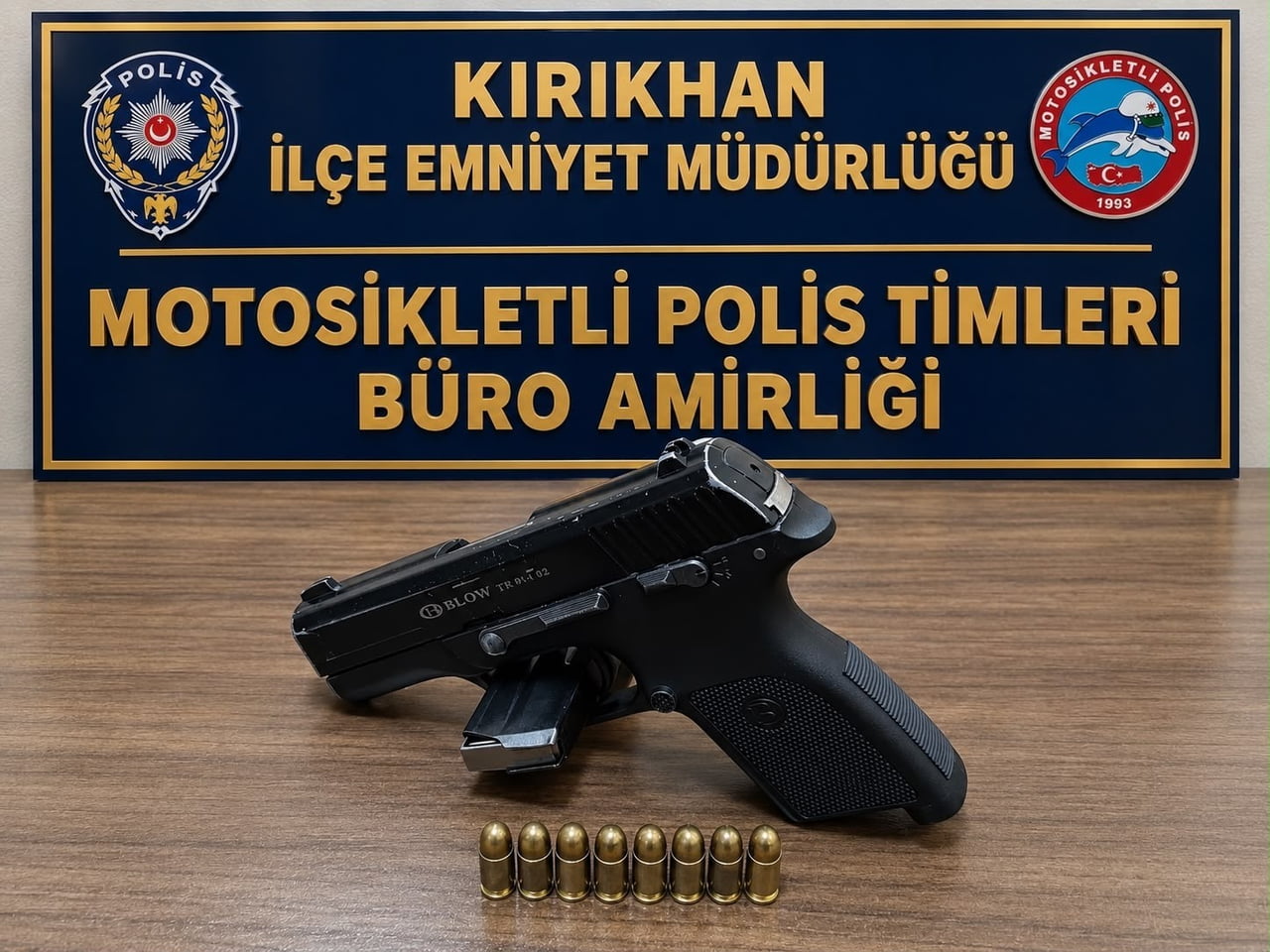 KIRIKHAN’DA GERÇEKLEŞTİRİLEN ŞOK UYGULAMADA MOTOSİKLETTE RUHSATSIZ TABANCA VE FİŞEK ELE...