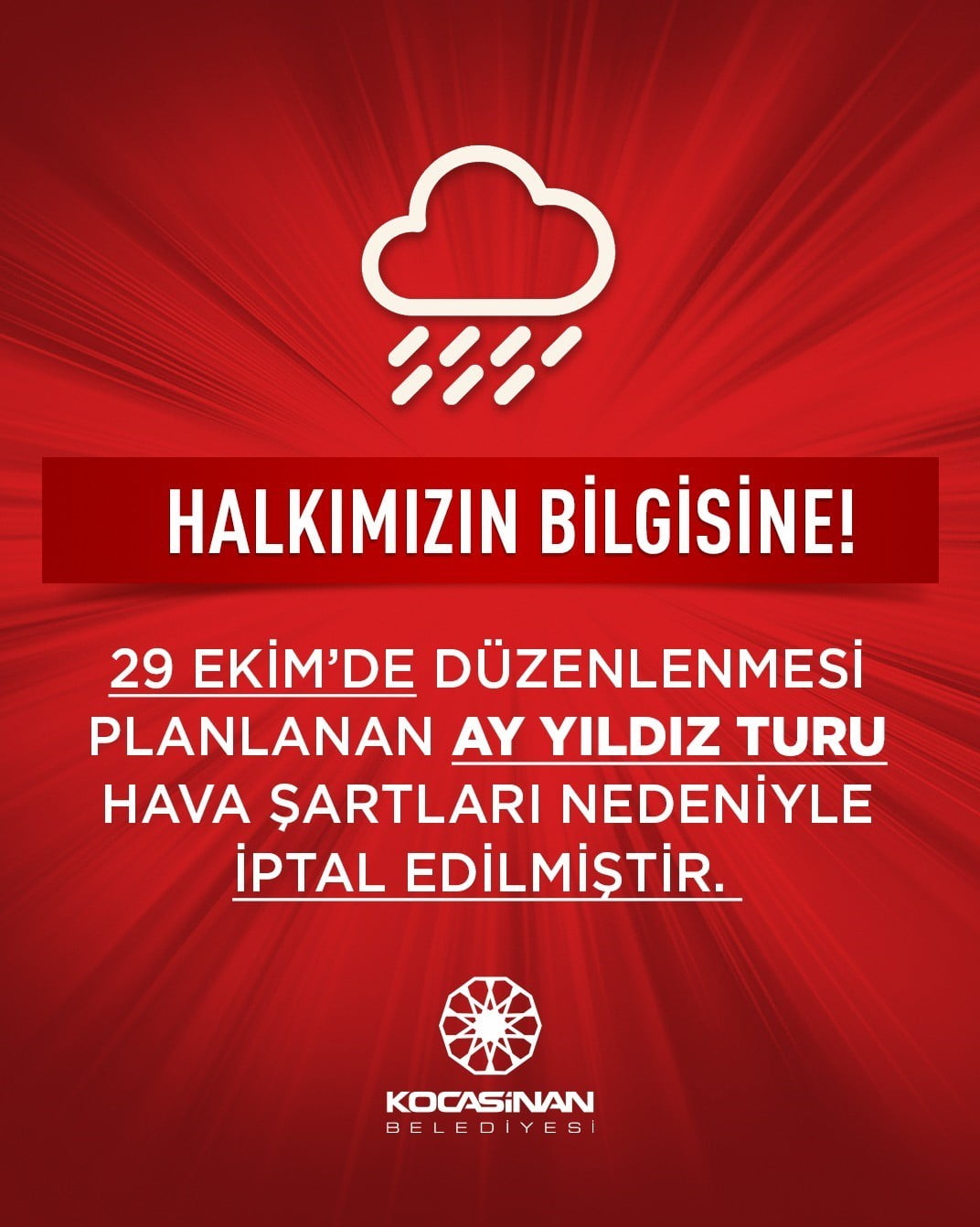 KOCASİNAN BELEDİYESİ TARAFINDAN 29 EKİM CUMHURİYET BAYRAMI KAPSAMINDA DÜZENLENMESİ PLANLANAN AY...