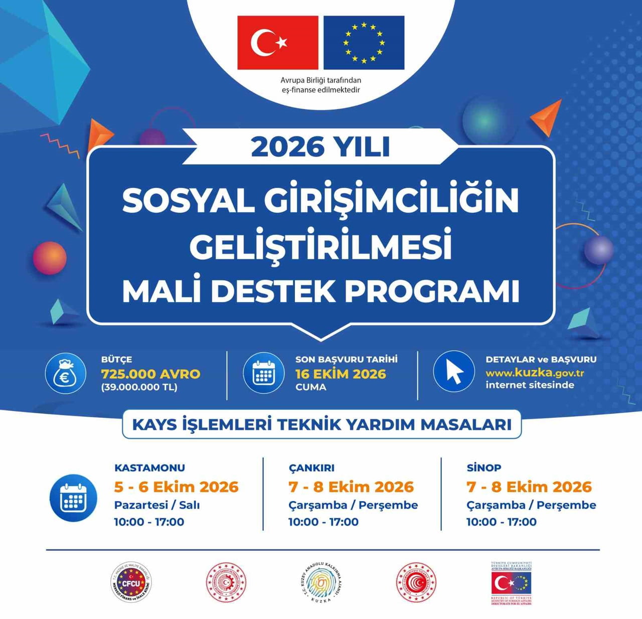 KUZEY ANADOLU KALKINMA AJANSI, 2026 YILI SOSYAL GİRİŞİMCİLİĞİN GELİŞTİRİLMESİ MALİ DESTEK PROGRAMI...