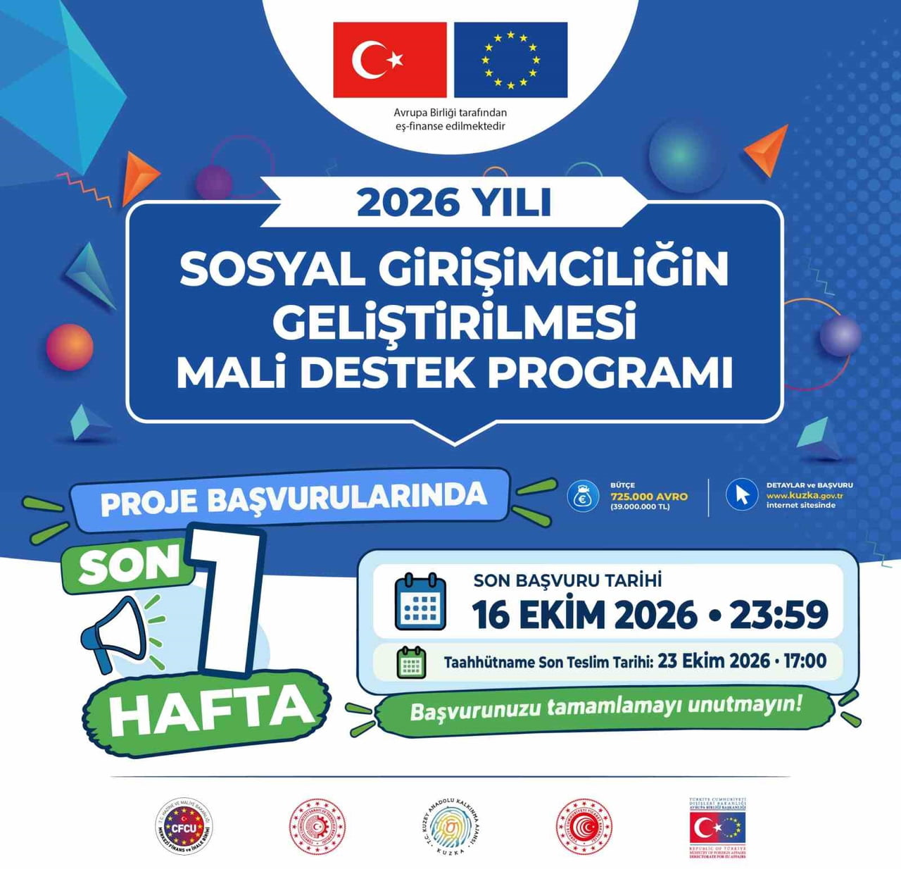 KUZEY ANADOLU KALKINMA AJANSI TARAFINDAN YÜRÜTÜLEN 2026 YILI SOSYAL GİRİŞİMCİLİĞİN GELİŞTİRİLMESİ...