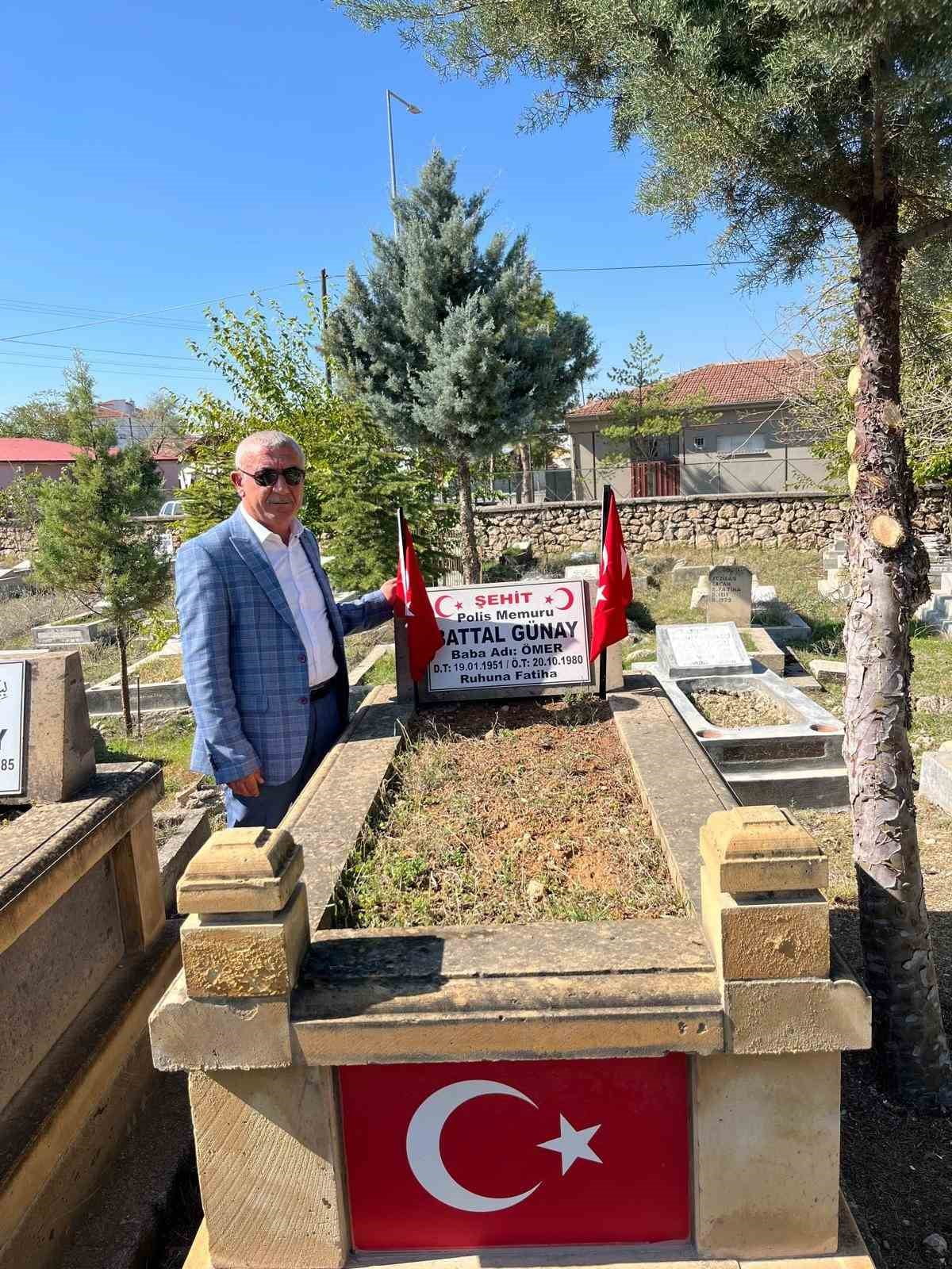 MALATYALI ŞEHİT POLİS BATTAL GÜNAY KABRİ BAŞINDA DUALARLA ANILDI