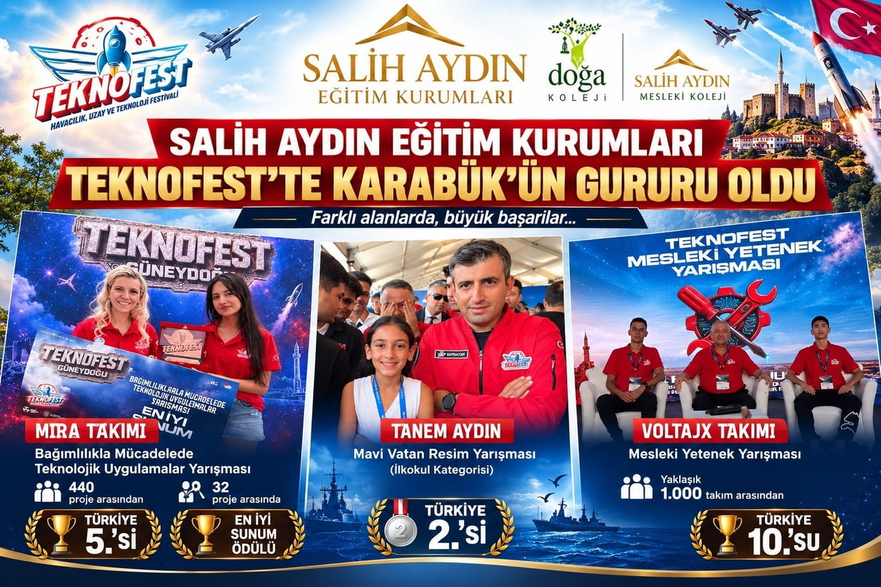 SALİH AYDIN EĞİTİM KURUMLARI ÖĞRENCİLERİ, TEKNOFEST 2026’DA SANAT, TEKNOLOJİ VE MESLEKİ YETENEK...