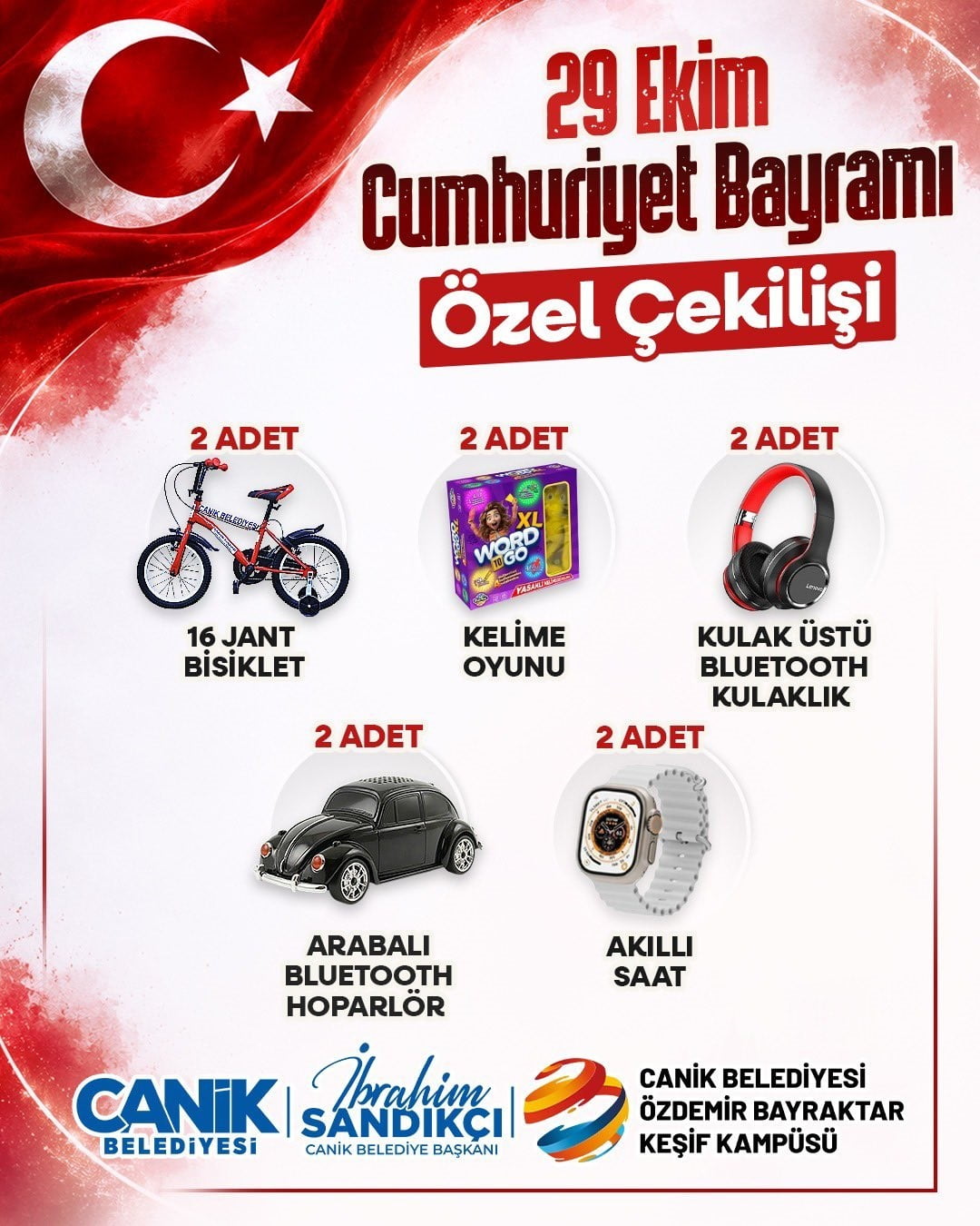 SAMSUN’UN CANİK BELEDİYESİ, 29 EKİM CUMHURİYET BAYRAMI ÖZEL ÇEKİLİŞİYLE BİRBİRİNDEN ÖZEL...