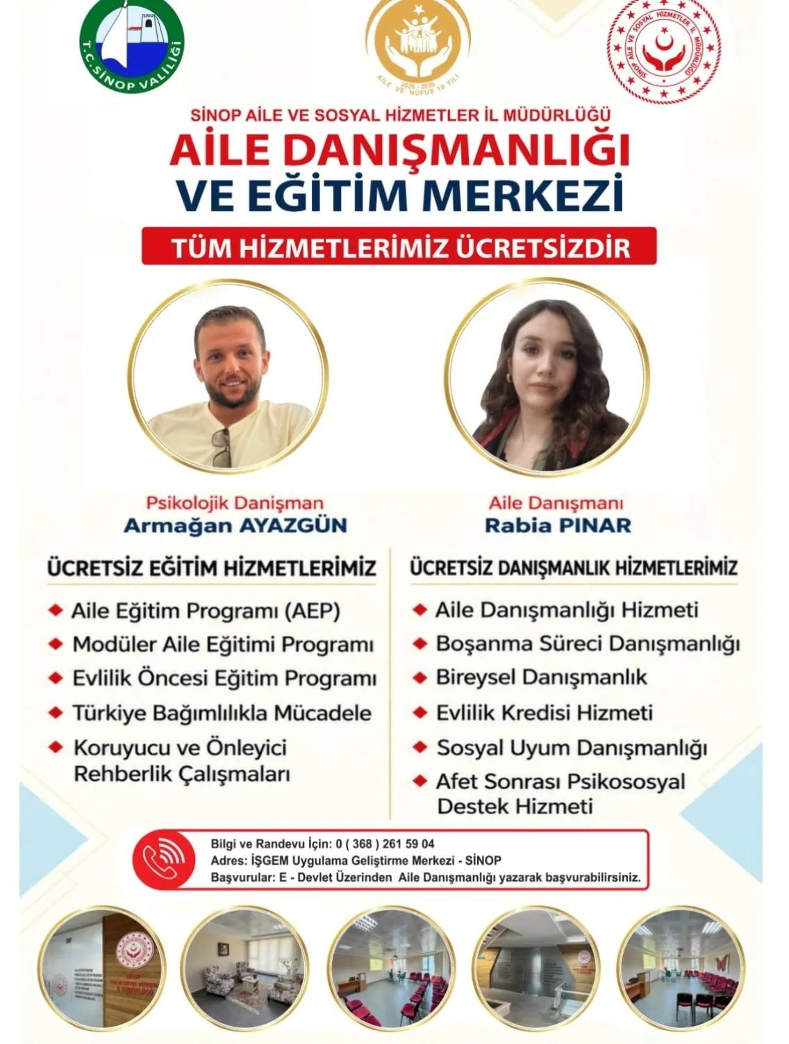 SİNOP AİLE VE SOSYAL HİZMETLER İL MÜDÜRLÜĞÜ BÜNYESİNDE FAALİYET GÖSTEREN AİLE DANIŞMANLIĞI VE...