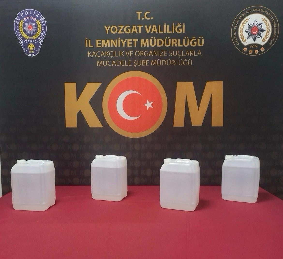 YOZGAT’IN BOĞAZLIYAN İLÇESİNDE ETİL ALKOL ELE GEÇİRİLDİ.-